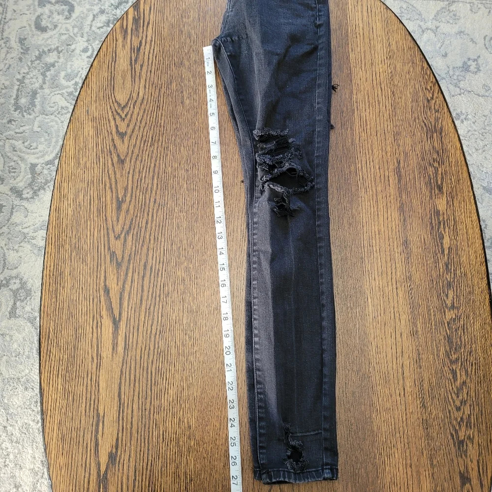 RSQ Mid-rise Destroyed Distressed Black Jegging Jeans Size Women's 0/24 - Picture 9 of 12